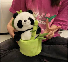 Simulated Bamboo Tube Flower Panda Pillow - ProTrendyz
