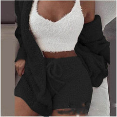 3 Pieces Of Fashionable Ladies Plush Home Clothes - ProTrendyz