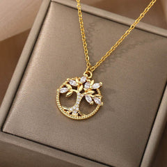 Hollow Tree Of Life Necklace Jewelry Pendant Female 18K - ProTrendyz
