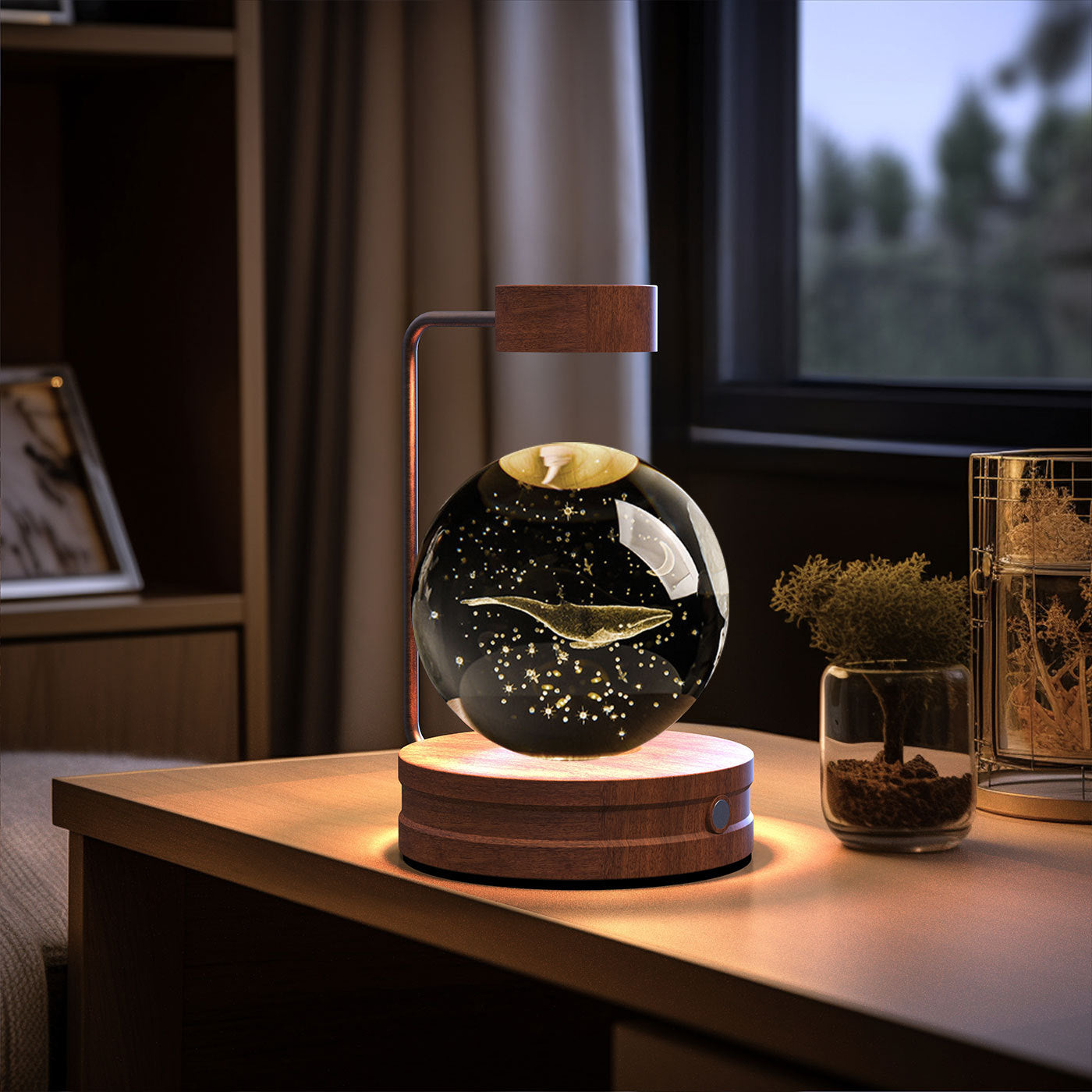Crystal Ball Cosmic Dinosaur Indoor Night Light USB Power Warm Bedside Light Birthday Gift Night Lamp ProTrendyz