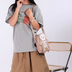 Halloween Skull Shoulder Bag Y2K Fashion Funny Cute Messenger Crossbody Bags Women Small Phone Bag