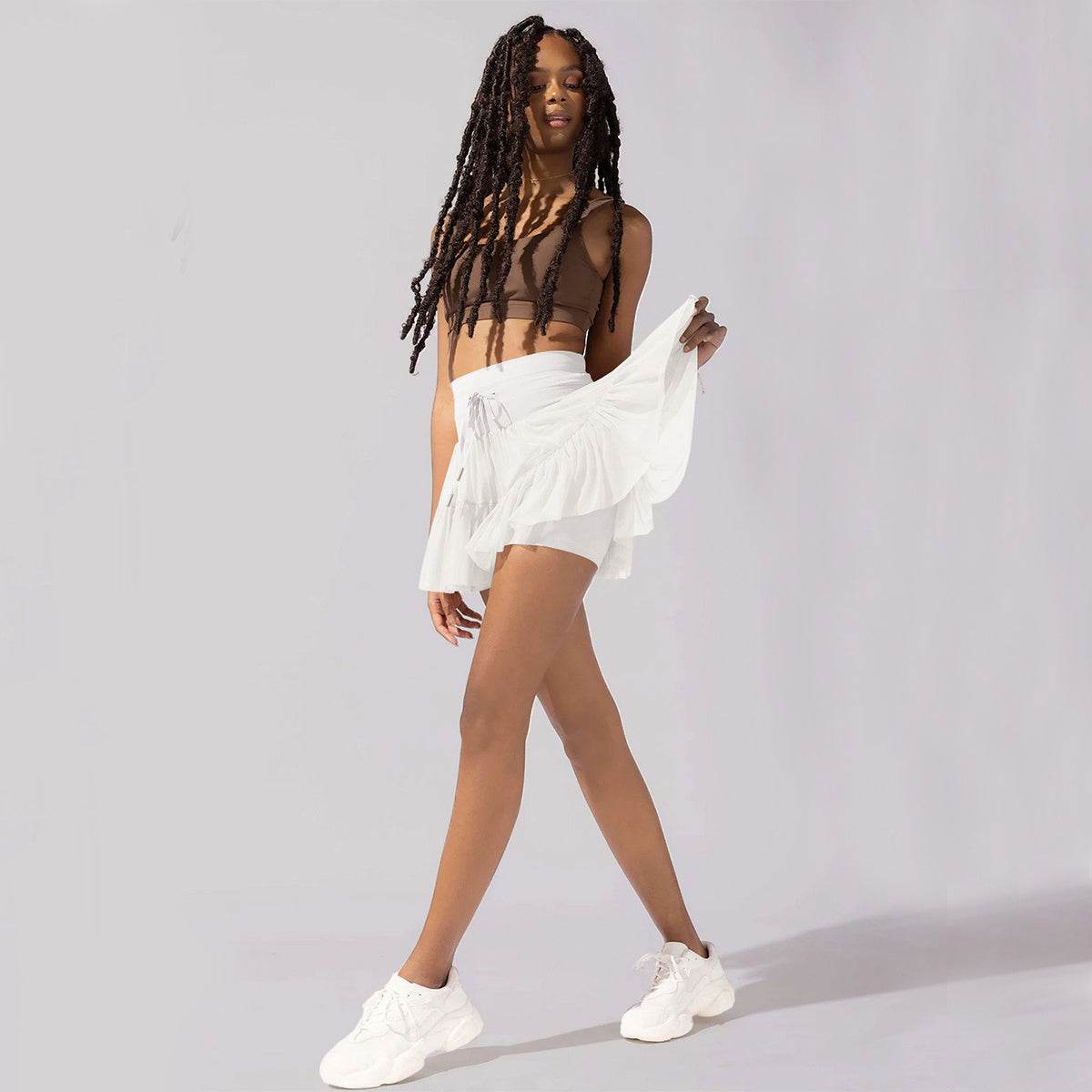 High Waist Dress Lace-up Sports Skirt With Anti-exposure Safety Pants Summer Fashion Pleated Skirt Womens Clothing - ProTrendyz