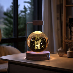Crystal Ball Cosmic Dinosaur Indoor Night Light USB Power Warm Bedside Light Birthday Gift Night Lamp ProTrendyz