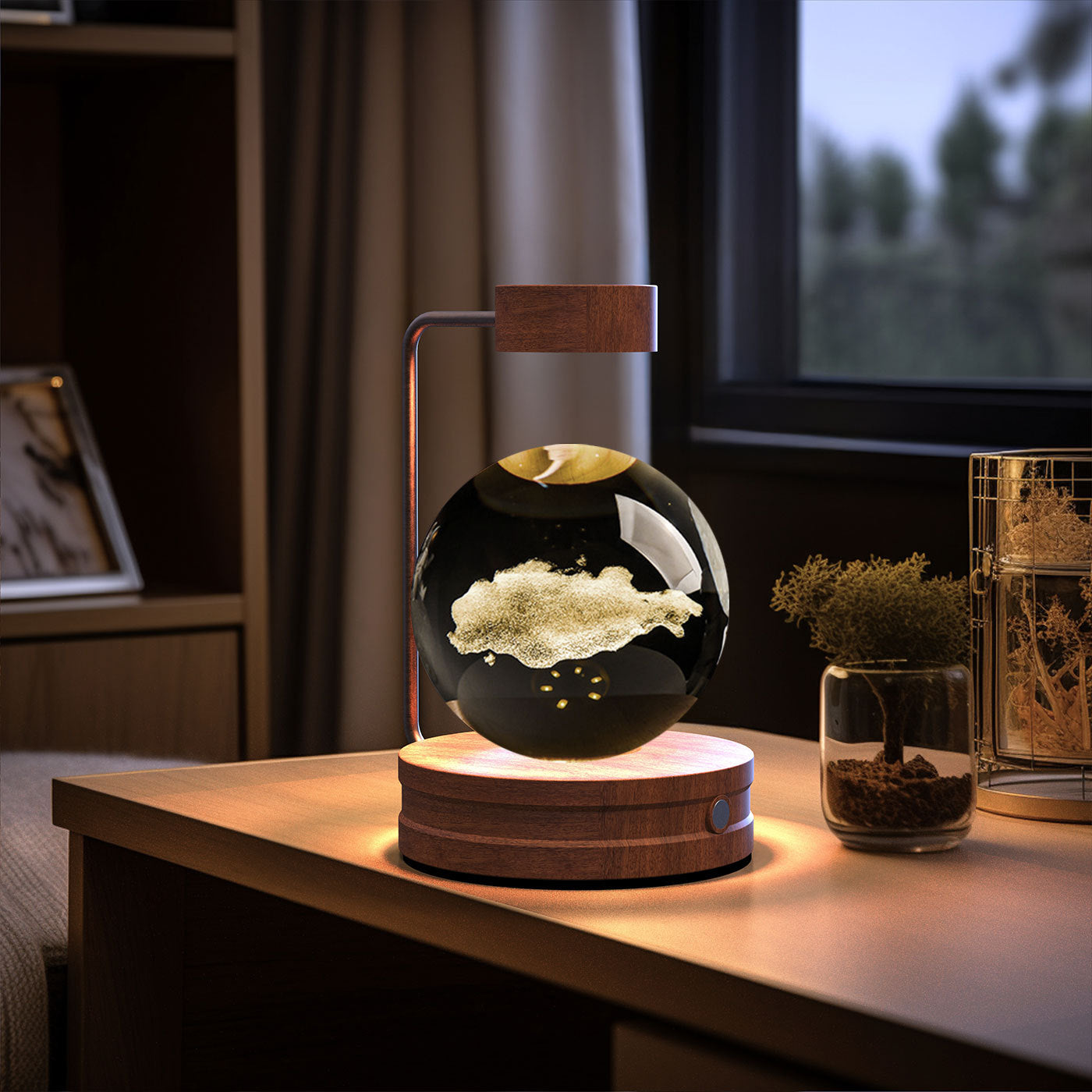 Crystal Ball Cosmic Dinosaur Indoor Night Light USB Power Warm Bedside Light Birthday Gift Night Lamp ProTrendyz
