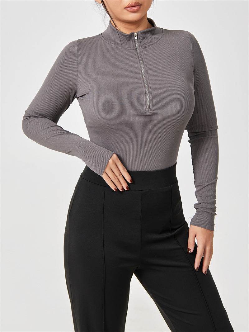 Fashion Long Sleeve Zipper Jumpsuit Seamless Slimming Shapewear For Women Romper - ProTrendyz