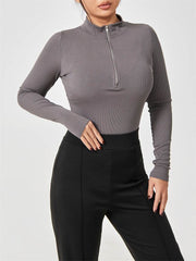 Fashion Long Sleeve Zipper Jumpsuit Seamless Slimming Shapewear For Women Romper - ProTrendyz