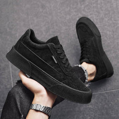 Casual Board Flat Shoes Men Breathable Thick-soled Lace-up Sneakers For Walking Running - ProTrendyz
