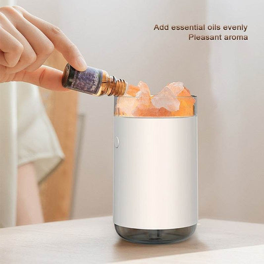 Air Humidifier Crystal Salt Stone Desktop Aromatherapy Essential Oil Ultrasonic Diffuser With LED Lamp Bedroom Home Humidifier - ProTrendyz