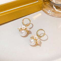 S925 Silver Needle Korean Shell Flower Basket Pearl Earrings - ProTrendyz