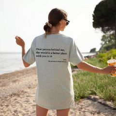 New Fashion Womens Letter T-Shirt Round Neck Short Sleeve Slogan Tee Top - ProTrendyz