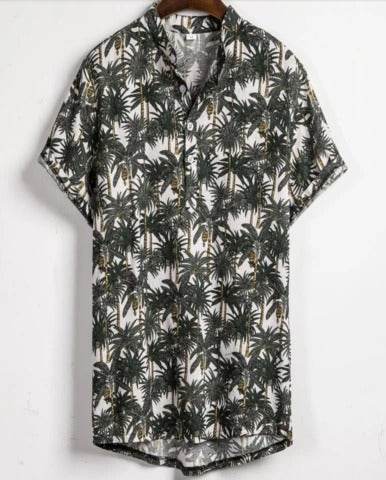 Slim shirt men contrast color printing shirt men - ProTrendyz