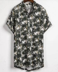 Slim shirt men contrast color printing shirt men - ProTrendyz