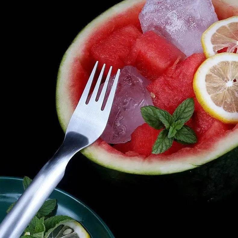 2 In 1 Watermelon Fork Slicer Multi-purpose Stainless Steel Watermelon Slicer Cutter Kitchen Fruit Cutting Fork Fruit Divider Kitchen Gadgets - ProTrendyz