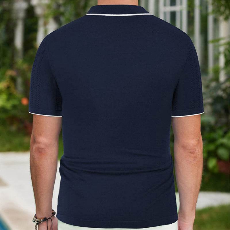 Short-sleeved Polo Shirt Summer Button Lapel Top Fashion Business Men's Clothing - ProTrendyz