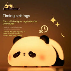 Panda Night Lights For Kids Cute Animal Silicone Timing Rechargeable Lamp Cartoon Panda Bedroom Decoration Kids Boys Girls Gift - ProTrendyz