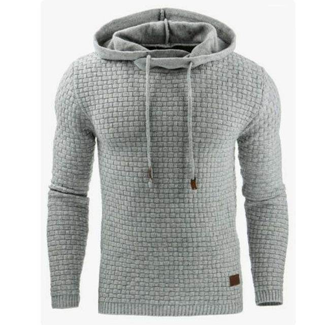 Men's Jacquard Sweater Long-sleeved Hoodie Warm Color Hooded Sweatshirt Jacket - ProTrendyz