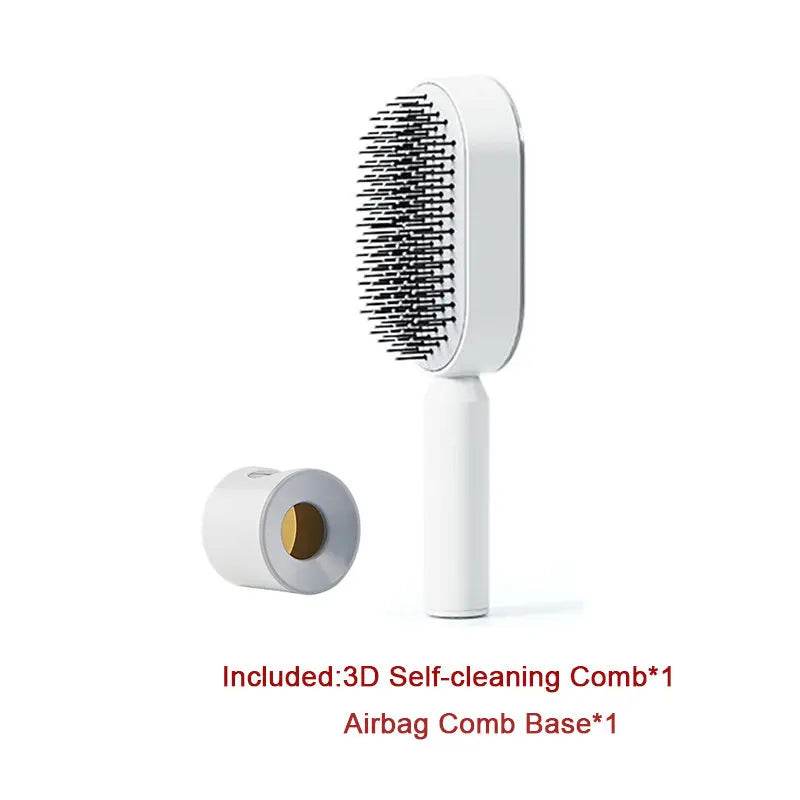 Self Cleaning Hair Brush For Women One-key Cleaning Hair Loss Airbag Massage Scalp Comb Anti-Static Hairbrush - ProTrendyz