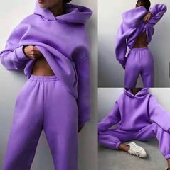 Women's Casual Hooded Sweater Two-piece Suit Clothes Hoodie Tracksuit - ProTrendyz