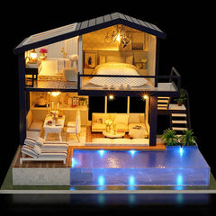 Doll House Wooden Furniture Diy House Miniature Box Puzzle Assemble 3D Miniaturas Dollhouse Kits Toys For Children Birthday Gift - ProTrendyz
