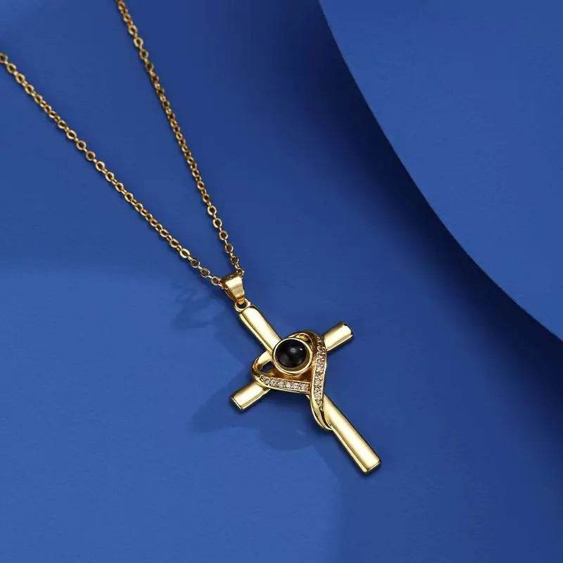Languages I Love You Projection Necklace Pendant Love Cross Pendant Necklace Memorial Jewelry For Women - ProTrendyz