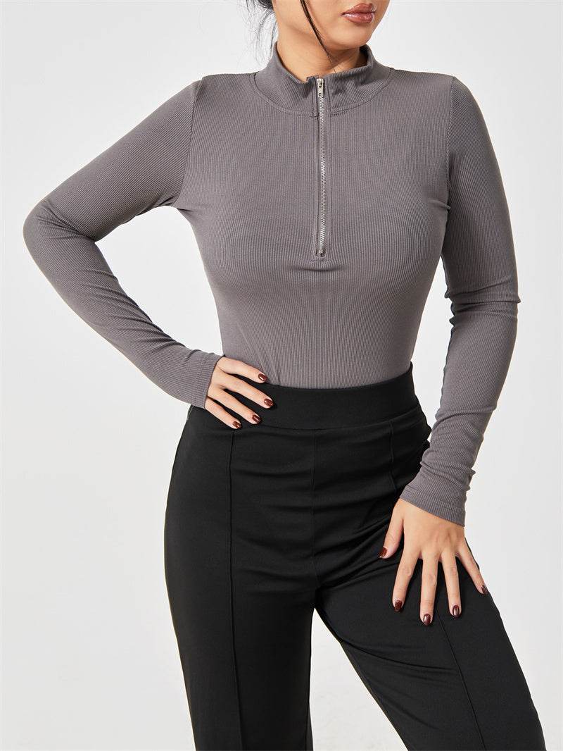 Fashion Long Sleeve Zipper Jumpsuit Seamless Slimming Shapewear For Women Romper - ProTrendyz
