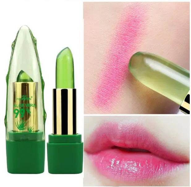 Aloe Vera Gel Color Changing Lipstick Gloss Moisturizer Anti-drying Desalination Fine-grain Lip Blam Care - ProTrendyz