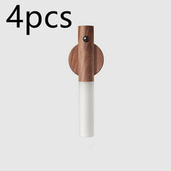 Auto LED USB Magnetic Wood Wireless Night Light Corridors Porch Lights PIR Motion Sensor Wall Light Cabinet Lamp - ProTrendyz