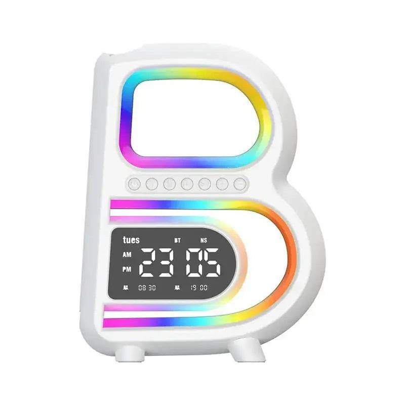 2025 New B-Shaped Bluetooth Speaker Multifunctional Smart Music Rhythm Lighting Phone Wireless Charger TF Card AUX Input Standard Mode - ProTrendyz