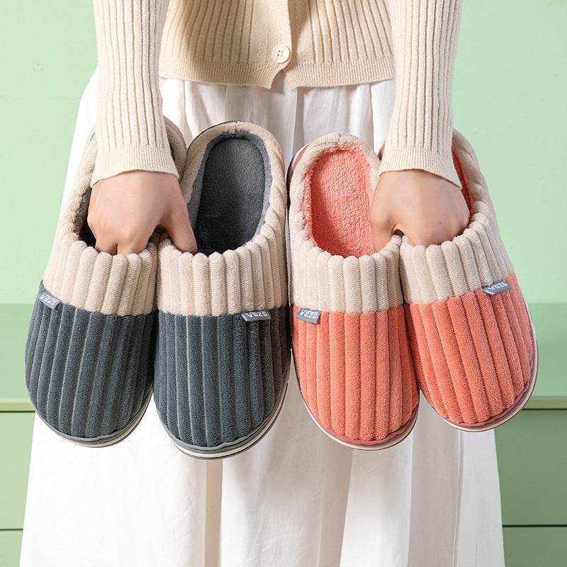 Unisex Winter Slippers Corduroy Shoes Couples Bedroom Slippers Women Men - ProTrendyz