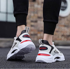 White Sneakers Men Non Slip Walking Running Shoes Sports - ProTrendyz