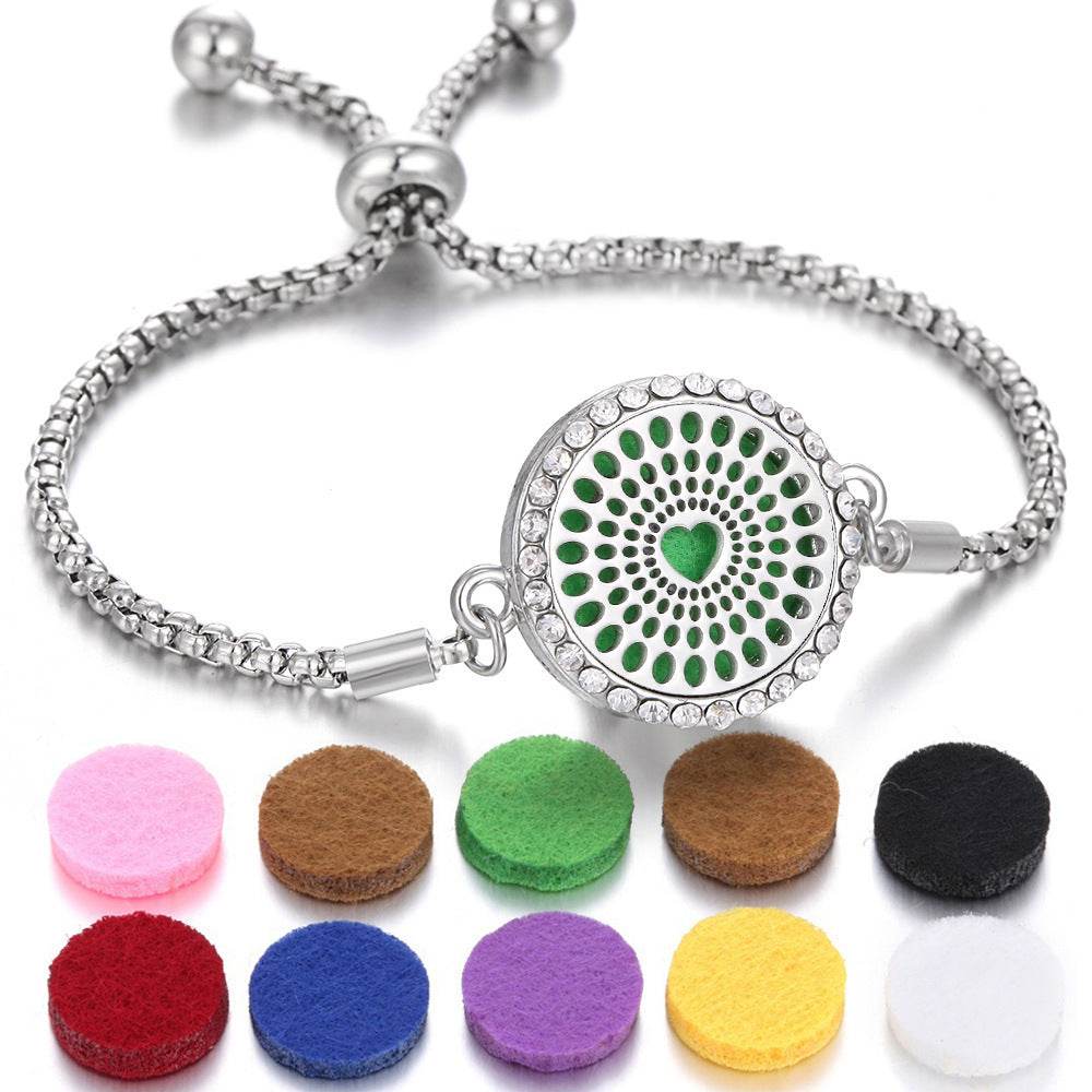 2024 New Kaleidoscope Aromatherapy Bracelet Perfume Essential Oil Diffuser Locket Bracelet Charms Women Aroma Diffuser Jewelry - ProTrendyz