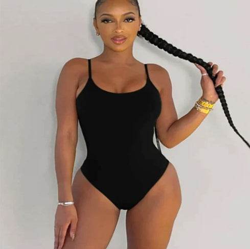 Summer Bikini Backless String Large Size Sexy Solid Color Triangle One-piece Swimsuit Womens Clothing - ProTrendyz