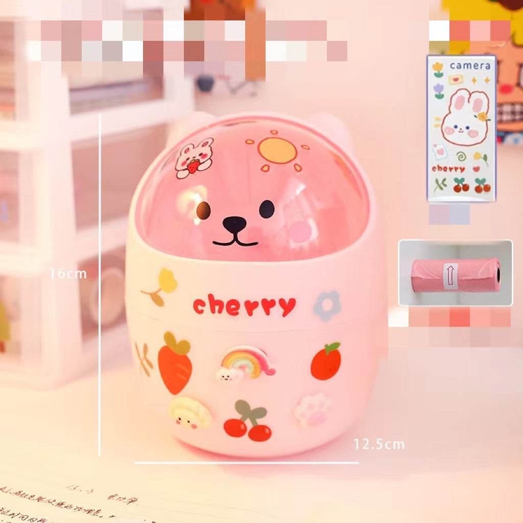 Desktop Trash Can Desk Organizer Bucket Office Mini Bear Trash Can - ProTrendyz