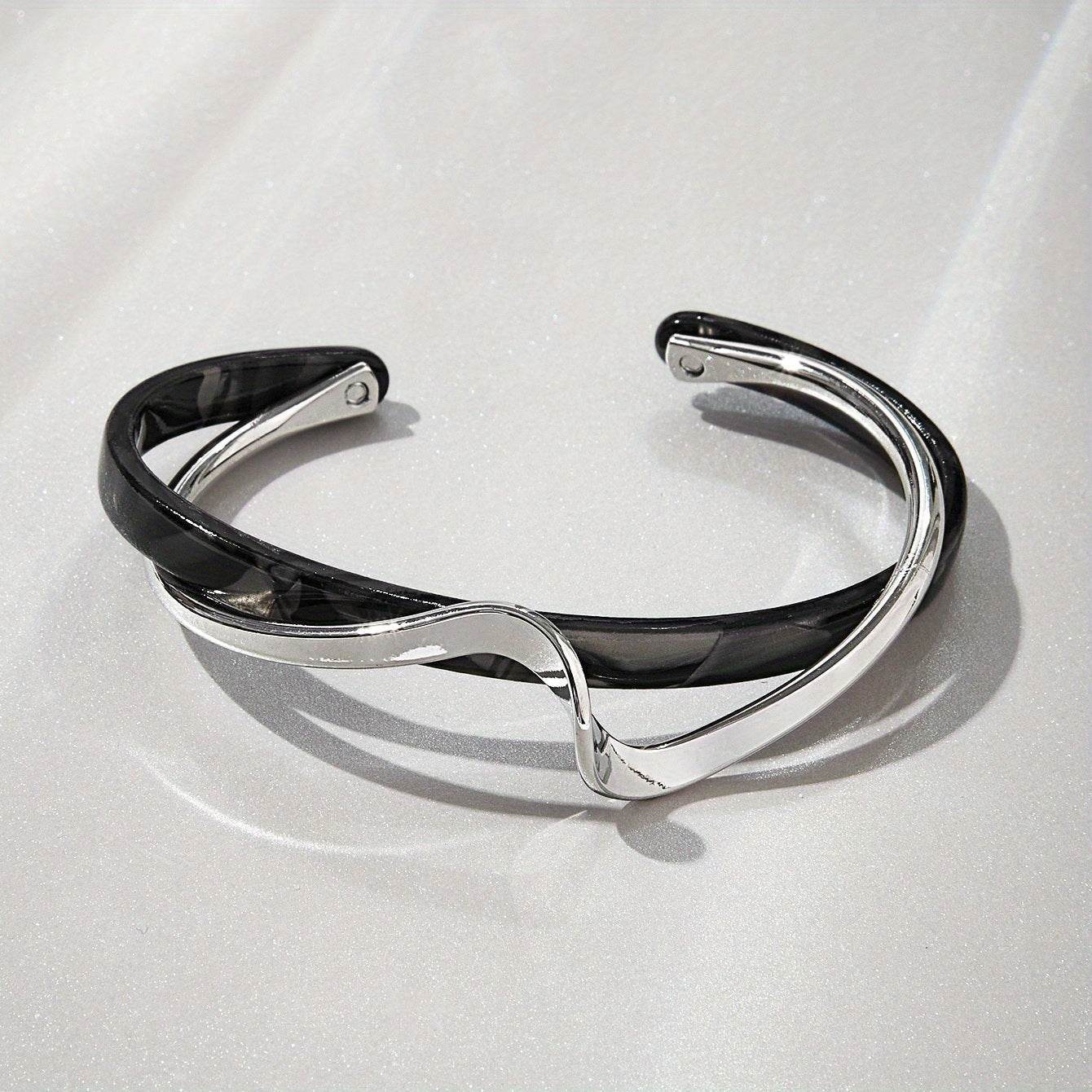 Metal White Shellfish Plate Bracelet For Women Opening Adjustable 2 Layers Design Llight Luxury Female Fashion Jewelry Gifts - ProTrendyz
