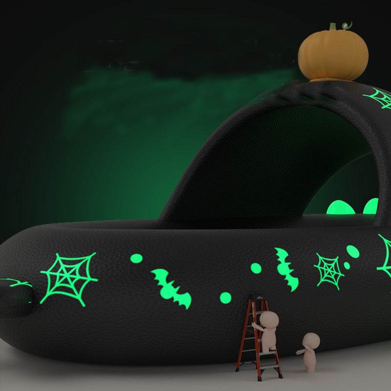 Halloween And Christmas Shoes Ins Luminous Shark Slippers Couple Men Women House Shoes Non-slip Bathroom Slippers Home - ProTrendyz