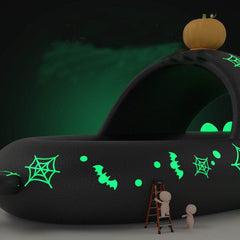 Halloween And Christmas Shoes Ins Luminous Shark Slippers Couple Men Women House Shoes Non-slip Bathroom Slippers Home - ProTrendyz
