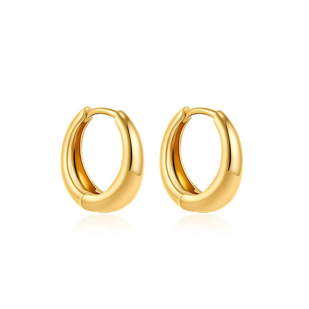 Women's 18K Gold Glossy And Simple Earrings - ProTrendyz
