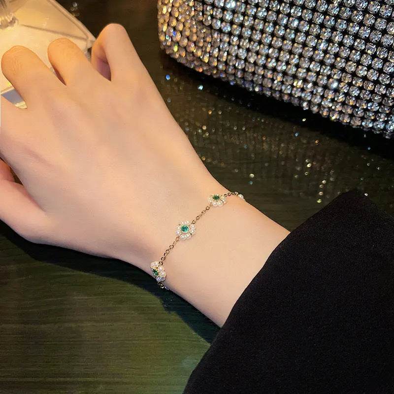 Pearl Flowers Bracelet All-match Fashion Adjustable Chain Bracelet - ProTrendyz