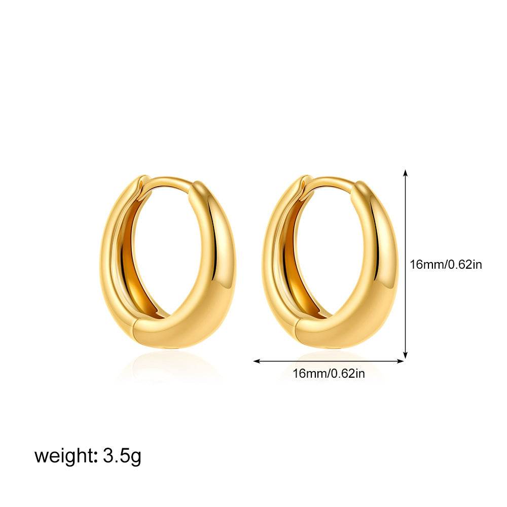 Women's 18K Gold Glossy And Simple Earrings - ProTrendyz