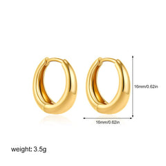 Women's 18K Gold Glossy And Simple Earrings - ProTrendyz