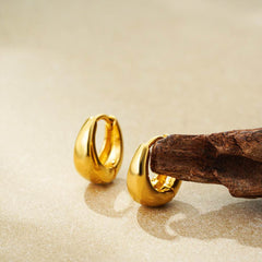 Women's 18K Gold Glossy And Simple Earrings - ProTrendyz
