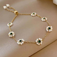 Pearl Flowers Bracelet All-match Fashion Adjustable Chain Bracelet - ProTrendyz