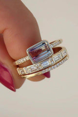 Women's Fashion Diamond Three-piece Set Advanced Personality Ring - ProTrendyz