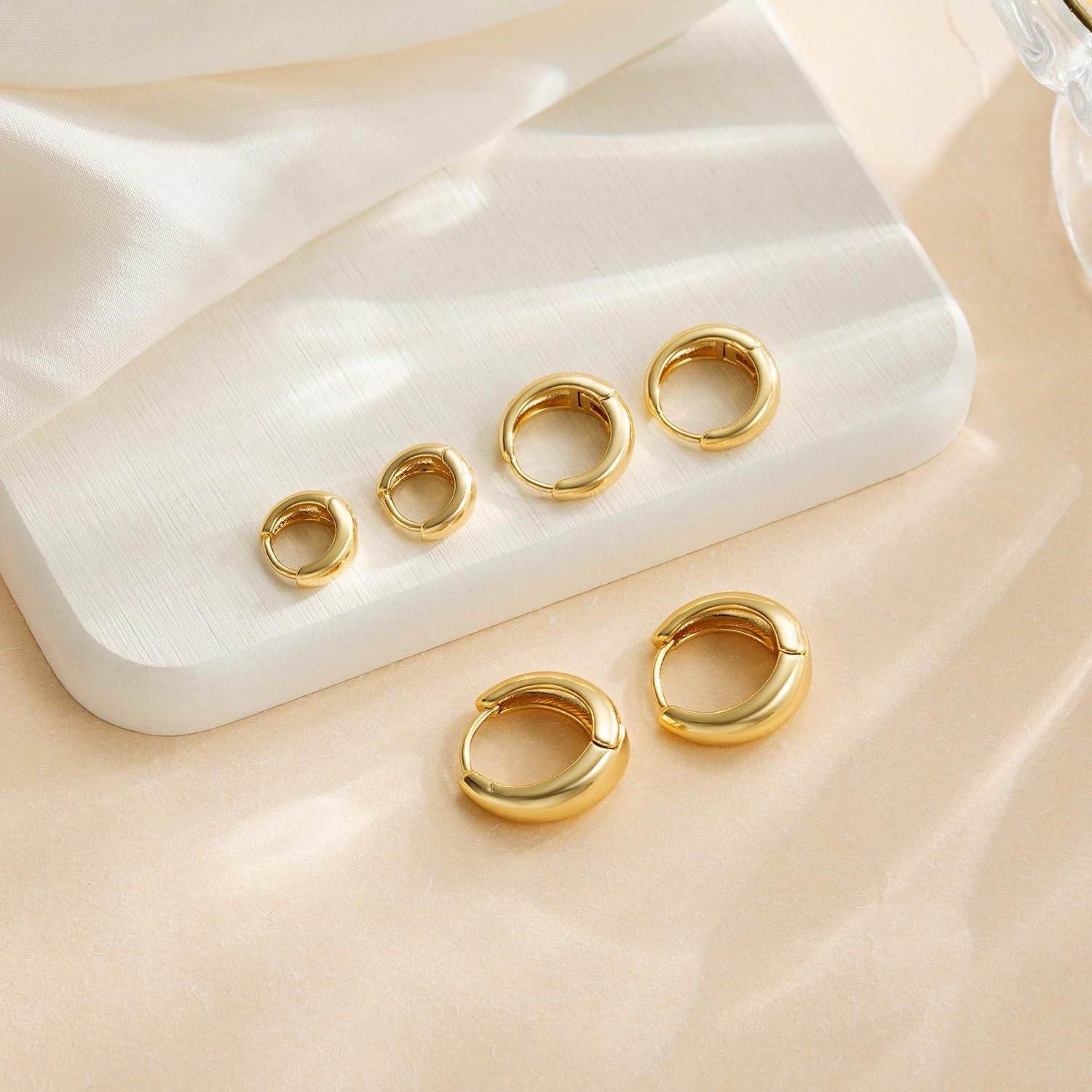 Women's 18K Gold Glossy And Simple Earrings - ProTrendyz