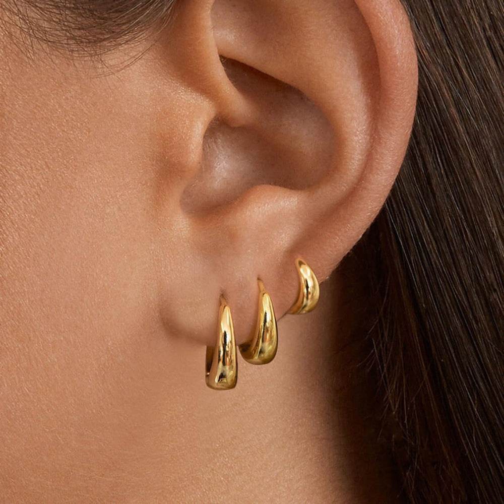 Women's 18K Gold Glossy And Simple Earrings - ProTrendyz