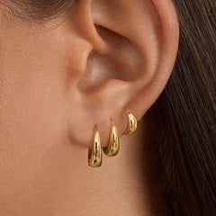 Women's 18K Gold Glossy And Simple Earrings - ProTrendyz