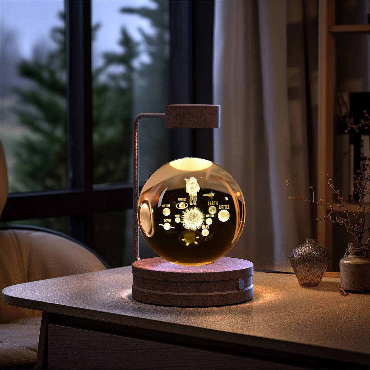 Crystal Ball Cosmic Dinosaur Indoor Night Light USB Power Warm Bedside Light Birthday Gift Night Lamp ProTrendyz