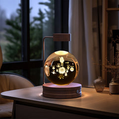 Crystal Ball Cosmic Dinosaur Indoor Night Light USB Power Warm Bedside Light Birthday Gift Night Lamp ProTrendyz