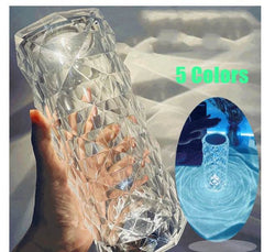 Nordic Crystal Lamp USB Table Lamps Bedroom Touch Dimming Atmosphere Diamond Night Light Rose Projector Lamp Decor - ProTrendyz