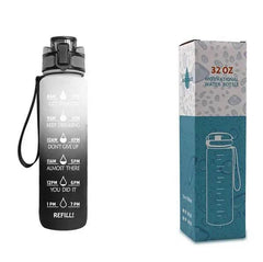 1L Tritan Water Bottle With Time Marker Bounce Cover Motivational Water Bottle Cycling Leakproof Cup For Sports Fitness Bottles - ProTrendyz